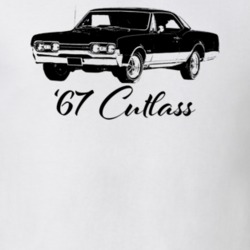 1967 Cutlass Three Quarter View With Model Year Light Color T Shirt