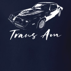 1979 Trans Am Three Quarter View With Model Dark Color T Shirt