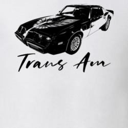 1979 Trans Am Three Quarter View With Model Light Color T Shirt