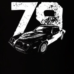 1979 Trans Am Three Quarter View With Year Dark Color T Shirt