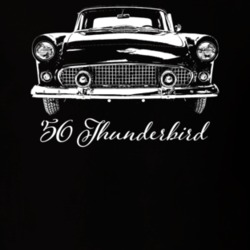 1956 Thunderbird Grill View With Model Year Dark Color T Shirt