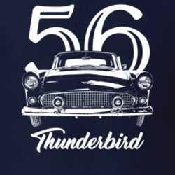 1956 Thunderbird Grill View With Year And Model Dark Color T Shirt