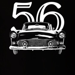 1956 Thunderbird Grill View With Year Dark Color T Shirt