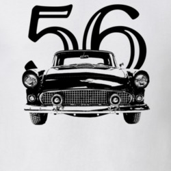 1956 Thunderbird Grill View With Year Light Color T Shirt