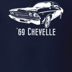 1969 Chevelle Three Quarter View With Model Year Dark Color T Shirt