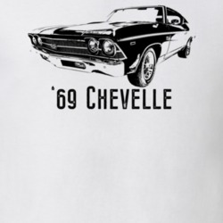 1969 Chevelle Three Quarter View With Model Year Light Color T Shirt