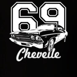 1969 Chevelle Three Quarter View With Year And Model Dark Color T Shir