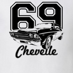 1969 Chevelle Three Quarter View With Year And Model Light Color T Shi