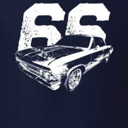 1966 Chevelle Three Quarter View With Year Dark Color T Shirt