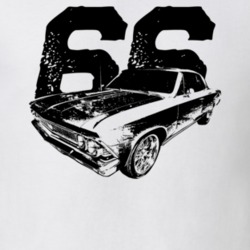 1966 Chevelle Three Quarter View With Year Light Color T Shirt