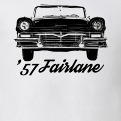 1957 Fairlane Grill View With Model Year Light Color T Shirt