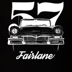 1957 Fairlane Grill View With Year And Model Dark Color T Shirt