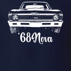 1968 Nova Ss Grill View With Model Year Dark Color T Shirt