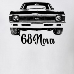 1968 Nova Ss Grill View With Model Year Light Color T Shirt