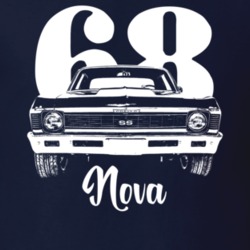 1968 Nova Ss Grill View With Year And Model Dark Color T Shirt
