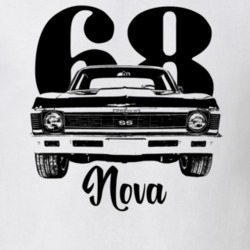 1968 Nova Ss Grill View With Year And Model Light Color T Shirt