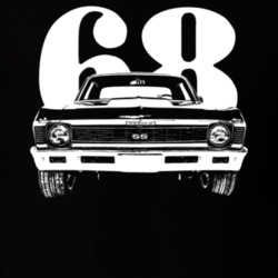 1968 Nova Ss Grill View With Year Dark Color T Shirt