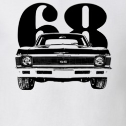 1968 Nova Ss Grill View With Year Light Color T Shirt