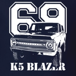 1969 K5 Blazer Three Quarter View With Year And Model Dark Color T Shi