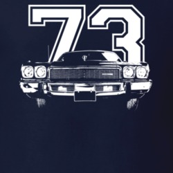 1973 Fury Iii Grill View With Year Dark Color T Shirt