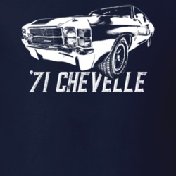 1971 Chevelle Three Quarter View With Model Year Dark Color T Shirt