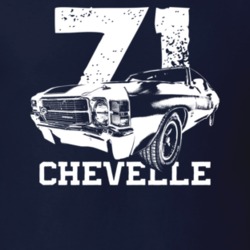 1971 Chevelle Three Quarter View With Year And Model Dark Color T Shir