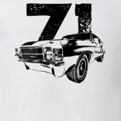 1971 Chevelle Three Quarter View With Year Light Color T Shirt