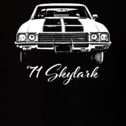 1971 Skylark Grill View With Model Year Dark Color T Shirt