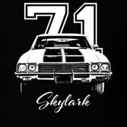 1971 Skylark Grill View With Year And Model Dark Color T Shirt