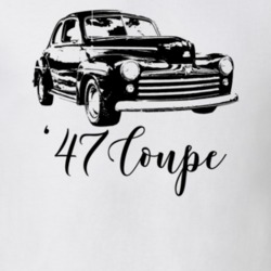 1947 Coupe Three Quarter View With Model Year Light Color T Shirt