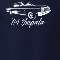 1964 Impala Three Quarter View With Model Year Dark Color T Shirt