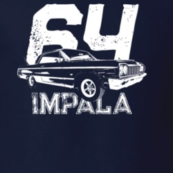 1964 Impala Three Quarter View With Year And Model Dark Color T Shirt
