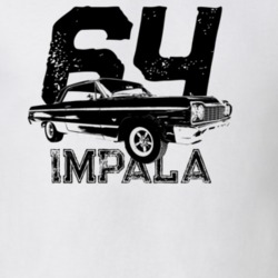 1964 Impala Three Quarter View With Year And Model Light Color T Shirt