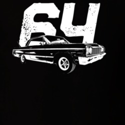 1964 Impala Three Quarter View With Year Dark Color T Shirt