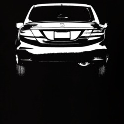 2013 Civic Rear View Dark Color T Shirt