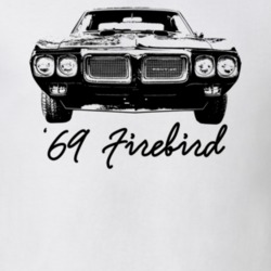1969 Firebird Grill View With Model Year Light Color T Shirt