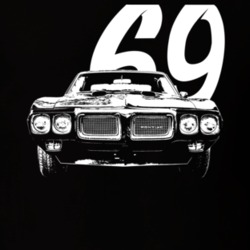 1969 Firebird Grill View With Year Dark Color T Shirt