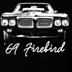 1969 Firebird Grill View With Model Year Dark Color T Shirt