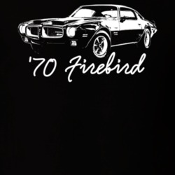 1970 Firebird Three Quarter View With Model Year Dark Color T Shirt