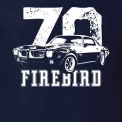 1970 Firebird Three Quarter View With Year And Model Dark Color T Shir