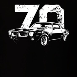 1970 Firebird Three Quarter View With Year Dark Color T Shirt
