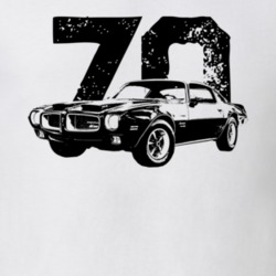 1970 Firebird Three Quarter View With Year Light Color T Shirt