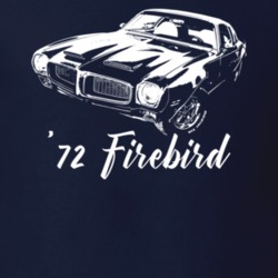 1972 Firebird Three Quarter View With Model Year Dark Color T Shirt