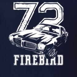 1972 Firebird Three Quarter View With Year And Model Dark Color T Shir