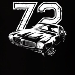 1972 Firebird Three Quarter View With Year Dark Color T Shirt