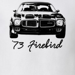 1973 Firebird Grill View With Model Year Light Color T Shirt