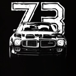 1973 Firebird Grill View With Year Dark Color T Shirt