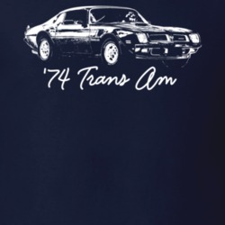 1974 Firebird Trans Am Three Quarter View With Model Year Dark Color T