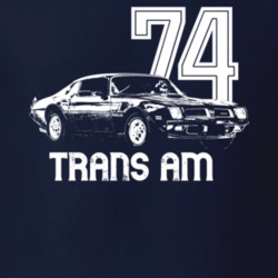 1974 Firebird Trans Am Three Quarter View With Year And Model Dark Col
