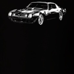 1975 Firebird Trans Am Three Quarter View Dark Color T Shirt
